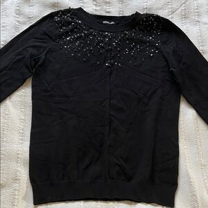 Express Chic Black Embellished Women's Sweater